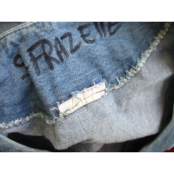 2XL Vintage Women's Denim Top Studded Rhinestone 1990's Mom Jacket USA MADE XXL - Picture 8 of 9